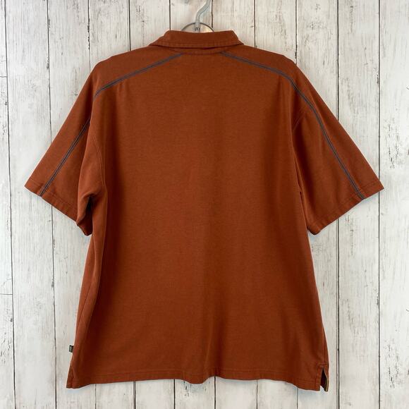 REI Orange Cotton Blend UPF 50+ Short Sleeve Outdoors Polo Shirt Size Large - Picture 8 of 11